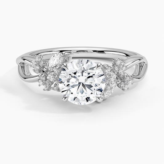 1Ct Round Lab Grown Diamond Blossom Diamond Ring