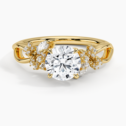 1Ct Round Lab Grown Diamond Blossom Diamond Ring