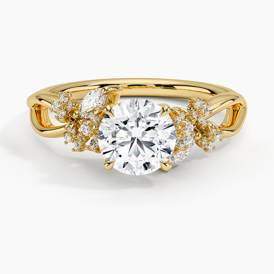1Ct Round Lab Grown Diamond Blossom Diamond Ring