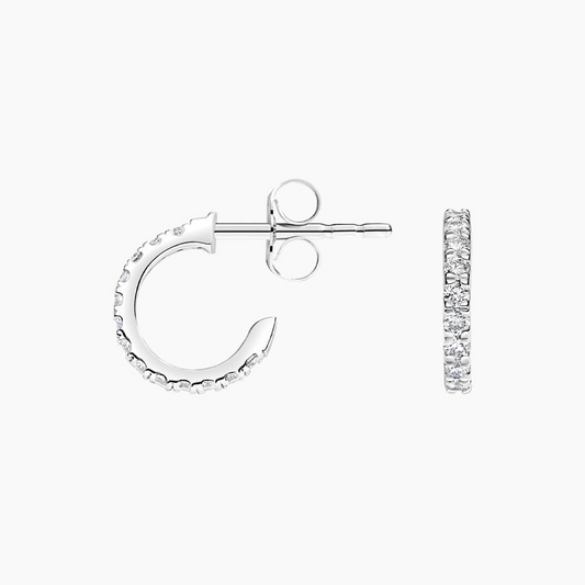 Pave 1/5 CTW Lab Grown Diamond Huggie Earrings