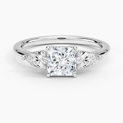 1 Ct Princess Lab Grown Diamond Three Stone Diamond Ring