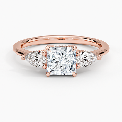 1 Ct Princess Lab Grown Diamond Three Stone Diamond Ring