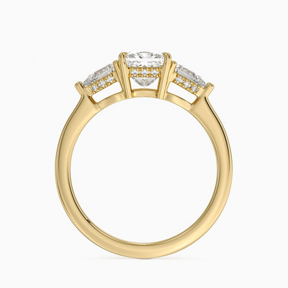 1 Ct Princess Lab Grown Diamond Three Stone Diamond Ring