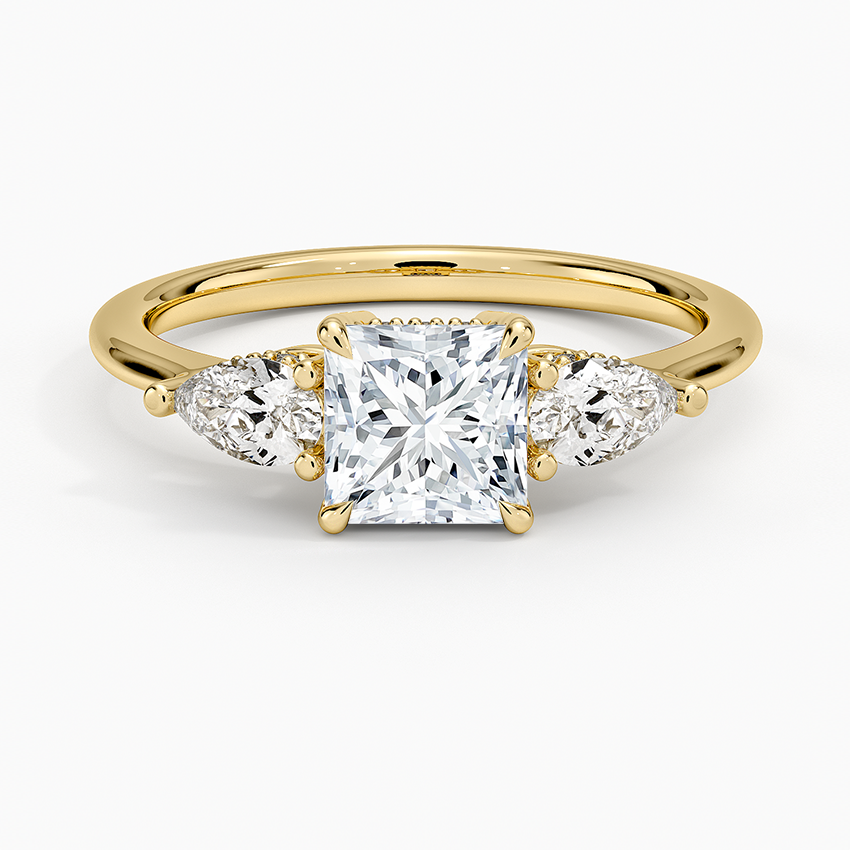 1 Ct Princess Lab Grown Diamond Three Stone Diamond Ring