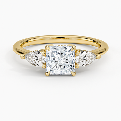 1 Ct Princess Lab Grown Diamond Three Stone Diamond Ring