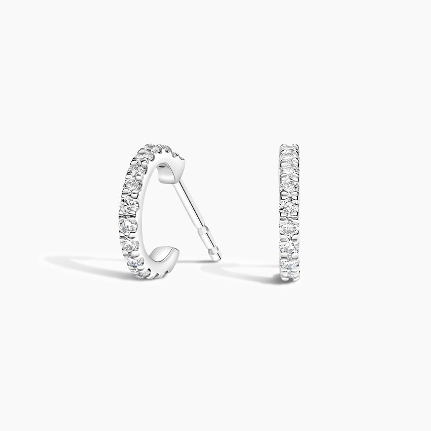 Pave 1/5 CTW Lab Grown Diamond Huggie Earrings
