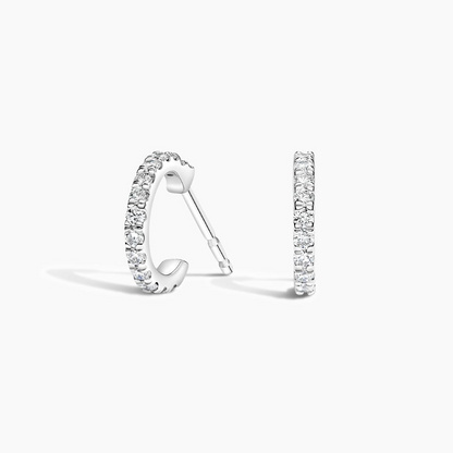 Pave 1/5 CTW Lab Grown Diamond Huggie Earrings