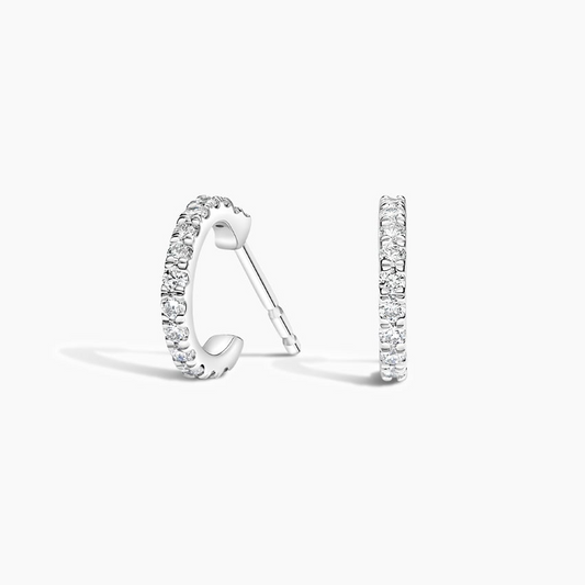 Pave 1/5 CTW Lab Grown Diamond Huggie Earrings