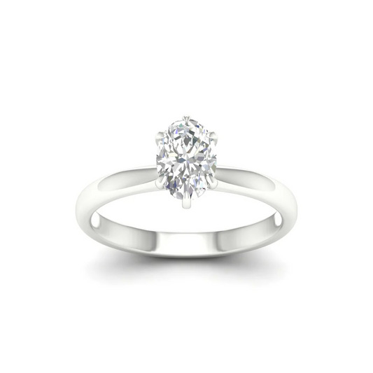 0.70 CTW Oval Solitaire Lab Grown Diamond Women Ring