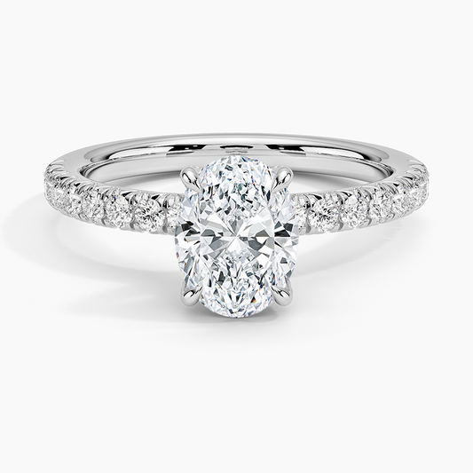 11/4Ct Oval Lab Grown Diamond Simple Engagement Ring