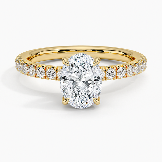 11/4Ct Oval Lab Grown Diamond Simple Engagement Ring