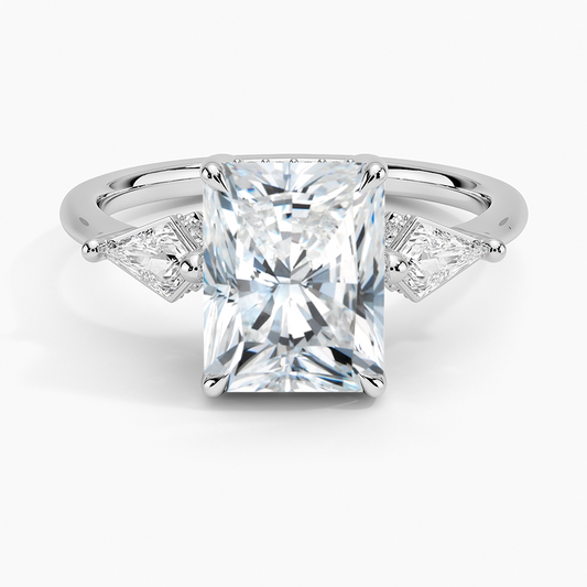 2Ct Radiant Lab Grown Diamond Hidden Accent Diamond Ring