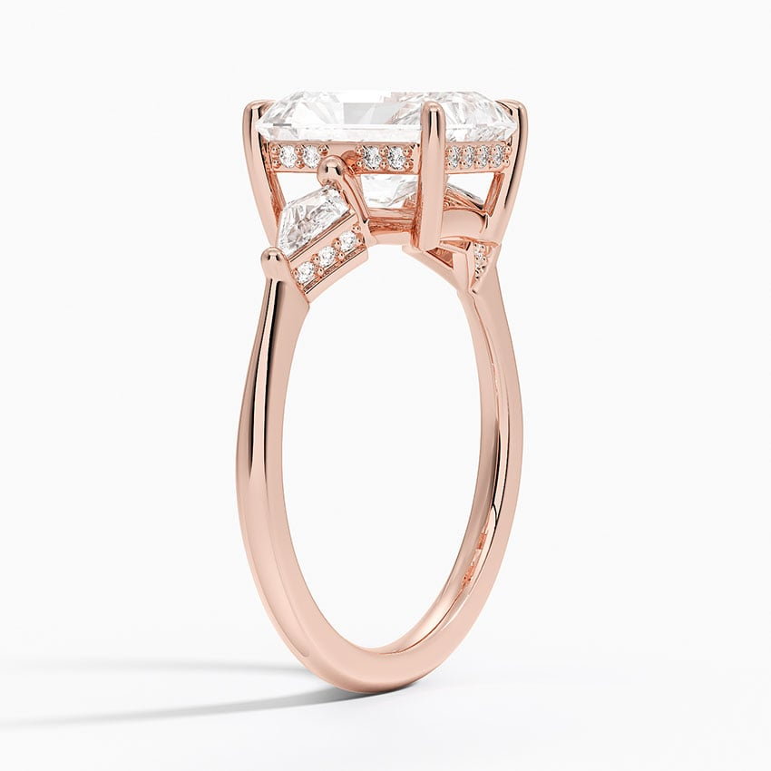 2Ct Radiant Lab Grown Diamond Hidden Accent Diamond Ring