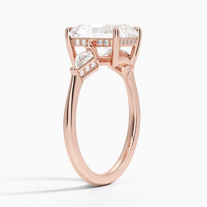 2Ct Radiant Lab Grown Diamond Hidden Accent Diamond Ring