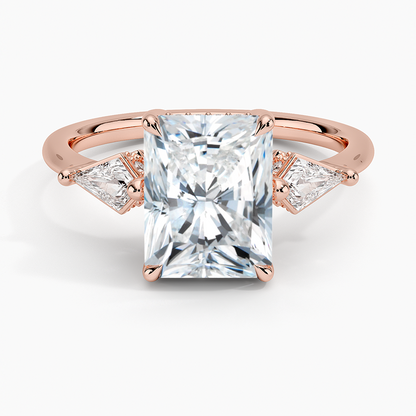 2Ct Radiant Lab Grown Diamond Hidden Accent Diamond Ring