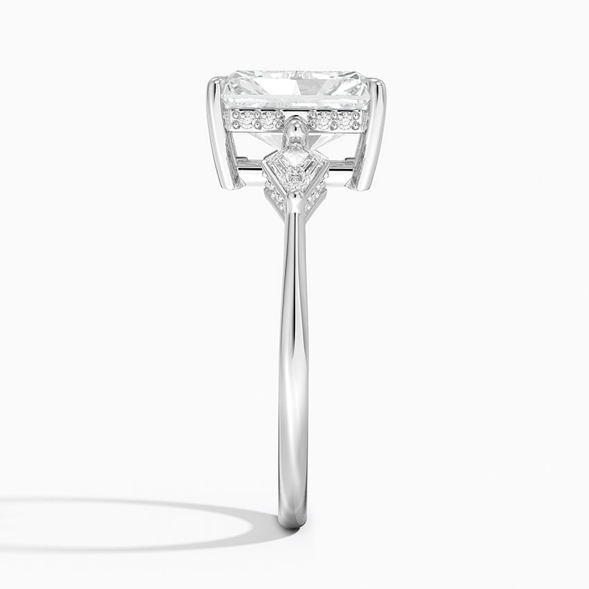 2Ct Radiant Lab Grown Diamond Hidden Accent Diamond Ring
