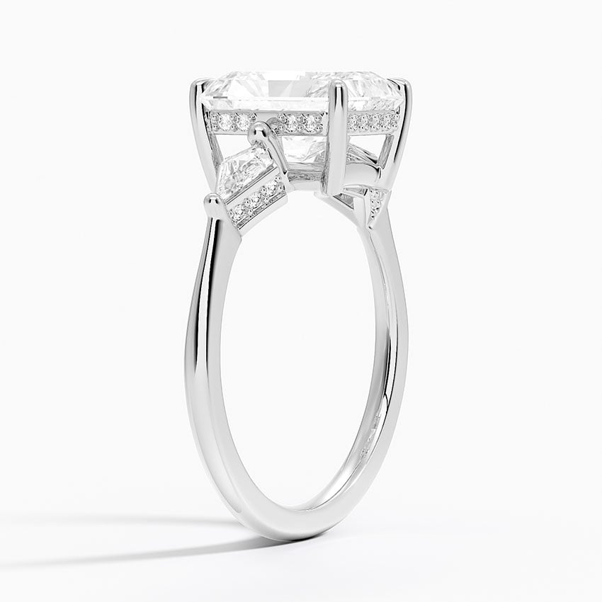 2Ct Radiant Lab Grown Diamond Hidden Accent Diamond Ring