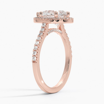 2Ct Pear Lab Grown Diamond Halo Engagement Ring