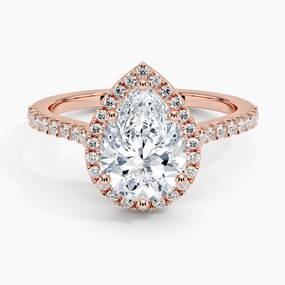 2Ct Pear Lab Grown Diamond Halo Engagement Ring