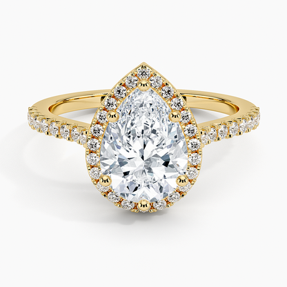 2Ct Pear Lab Grown Diamond Halo Engagement Ring