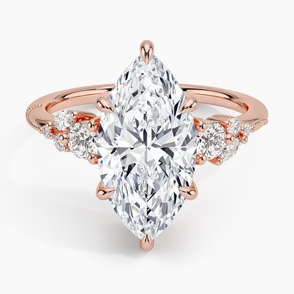 3Ct Marquise Lab Grown Diamond Three Stone Diamond Ring