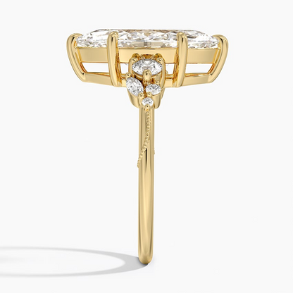 3Ct Marquise Lab Grown Diamond Three Stone Diamond Ring