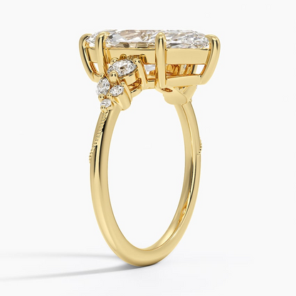 3Ct Marquise Lab Grown Diamond Three Stone Diamond Ring