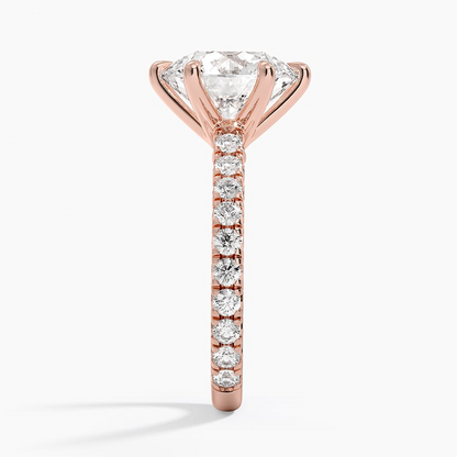 4Ct Round Lab Grown Diamond Coverage Engagement Ring