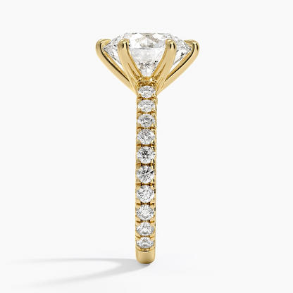 4Ct Round Lab Grown Diamond Coverage Engagement Ring