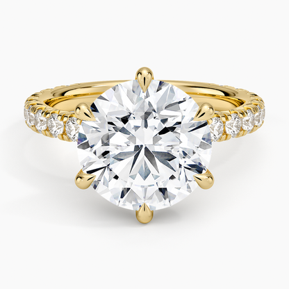 4Ct Round Lab Grown Diamond Coverage Engagement Ring