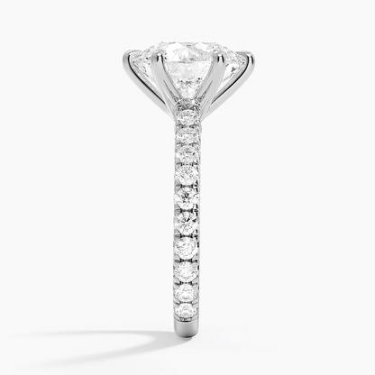 4Ct Round Lab Grown Diamond Coverage Engagement Ring