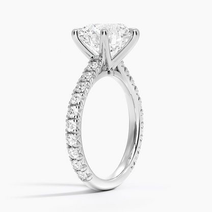 4Ct Round Lab Grown Diamond Coverage Engagement Ring