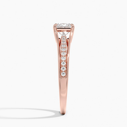 1/2CT Princess Lab Grown Diamond Split Shank Diamond Ring