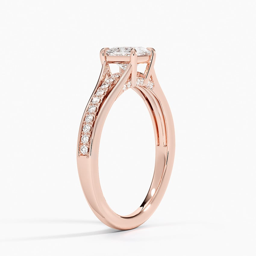 1/2CT Princess Lab Grown Diamond Split Shank Diamond Ring