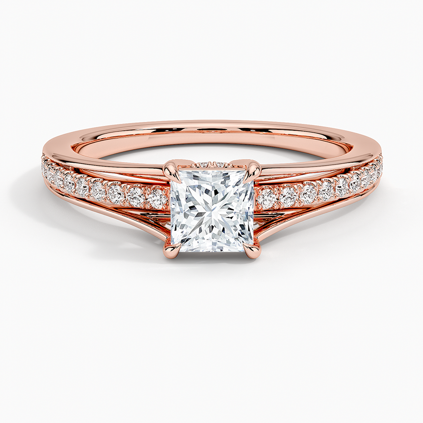 1/2CT Princess Lab Grown Diamond Split Shank Diamond Ring