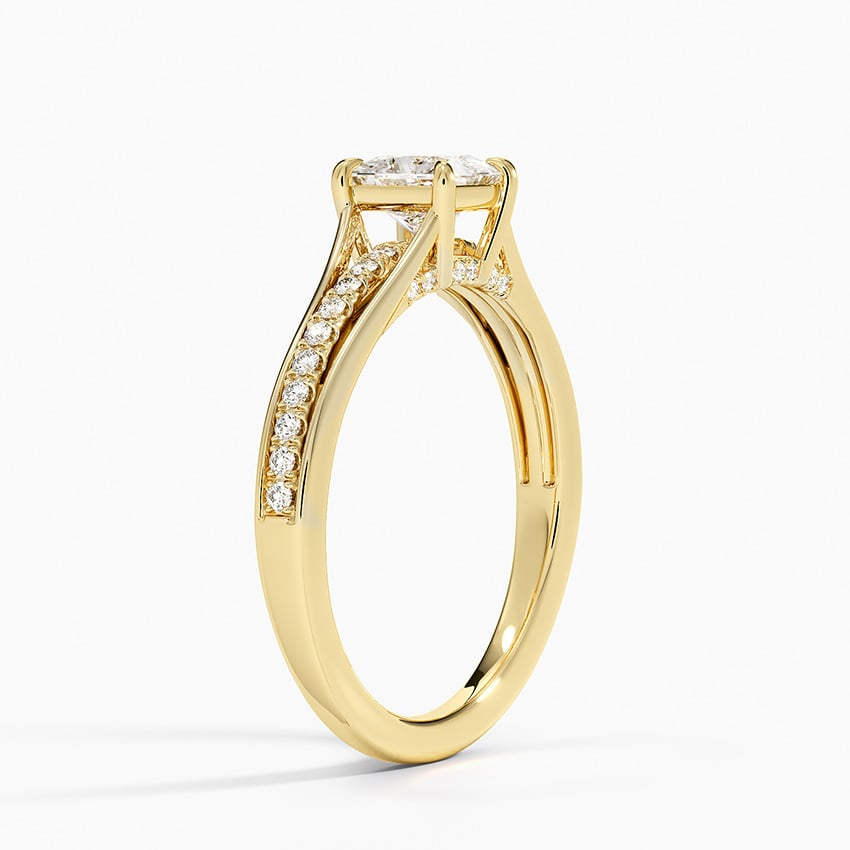 1/2CT Princess Lab Grown Diamond Split Shank Diamond Ring