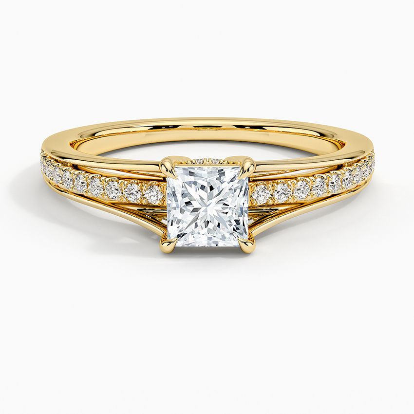1/2CT Princess Lab Grown Diamond Split Shank Diamond Ring