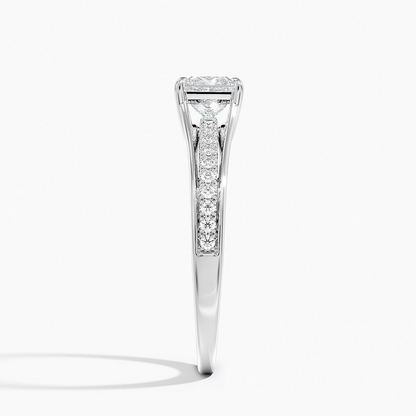 1/2CT Princess Lab Grown Diamond Split Shank Diamond Ring