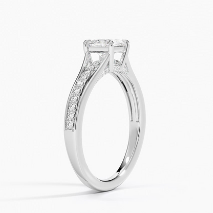 1/2CT Princess Lab Grown Diamond Split Shank Diamond Ring