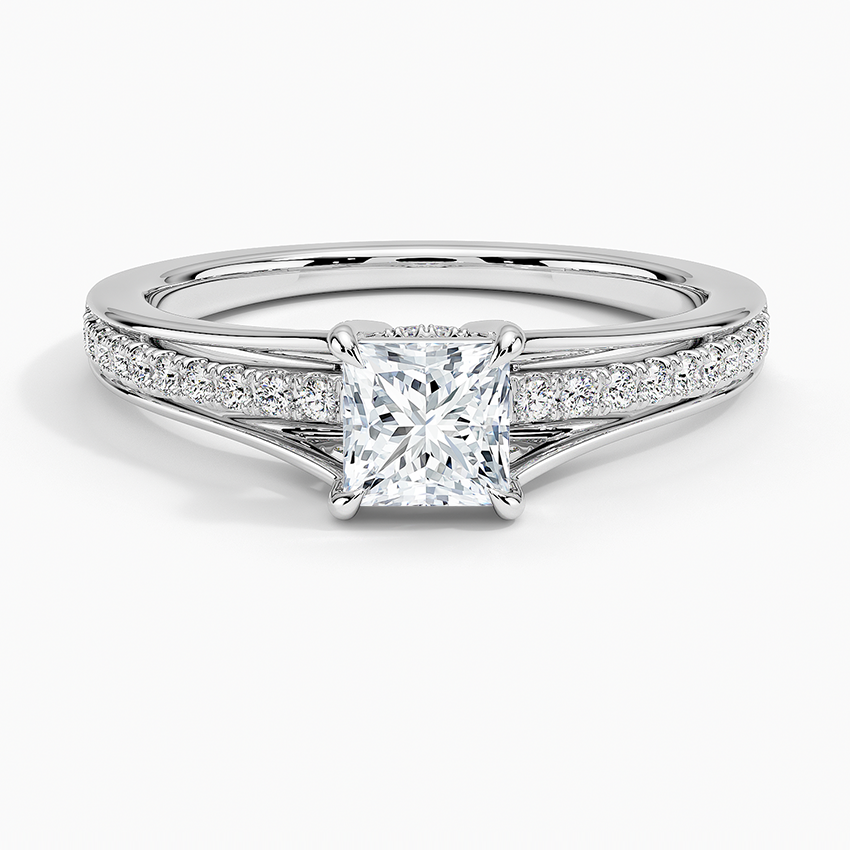 1/2CT Princess Lab Grown Diamond Split Shank Diamond Ring