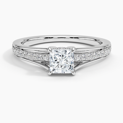 1/2CT Princess Lab Grown Diamond Split Shank Diamond Ring