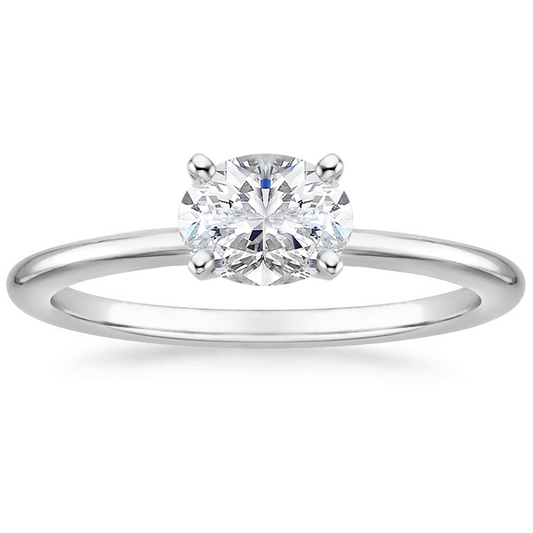 3/4Ct Oval Lab Grown Diamond Comfort Fit Solitaire Ring