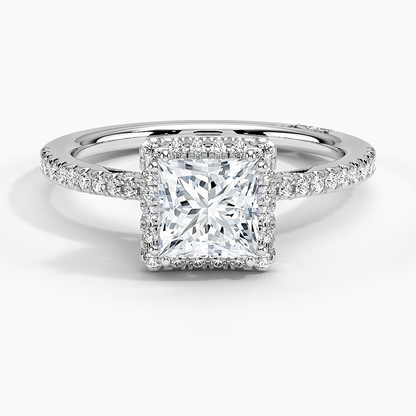 1Ct Princess Lab Grown Diamond Cathedral Drape Diamond Ring