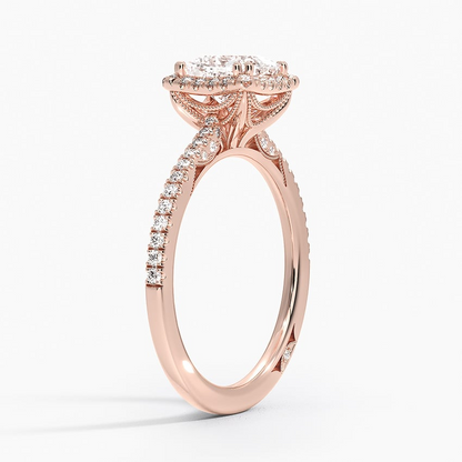 1Ct Princess Lab Grown Diamond Cathedral Drape Diamond Ring