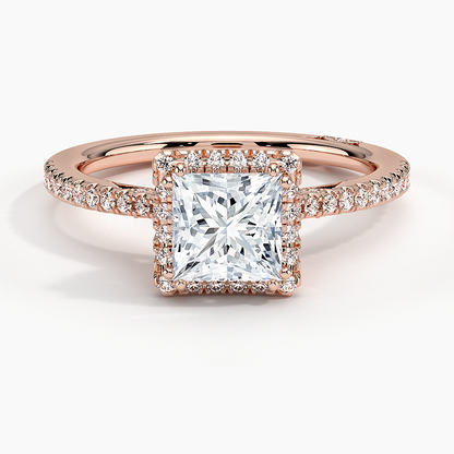 1Ct Princess Lab Grown Diamond Cathedral Drape Diamond Ring