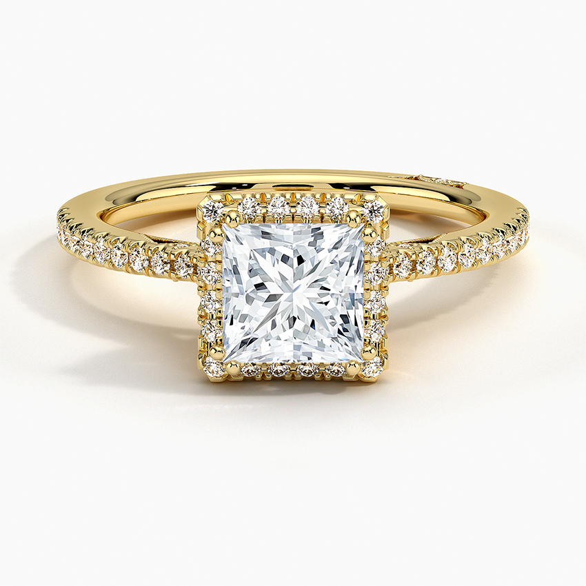 1Ct Princess Lab Grown Diamond Cathedral Drape Diamond Ring