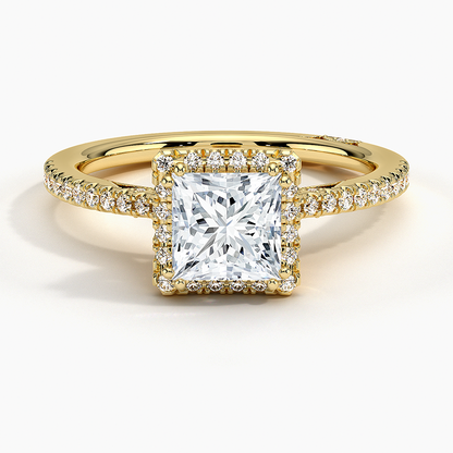 1Ct Princess Lab Grown Diamond Cathedral Drape Diamond Ring