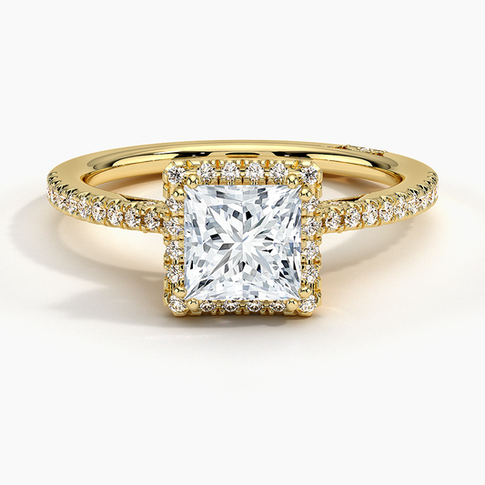 1Ct Princess Lab Grown Diamond Cathedral Drape Diamond Ring