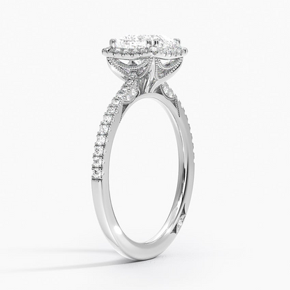 1Ct Princess Lab Grown Diamond Cathedral Drape Diamond Ring