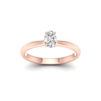 0.50 Ct Oval Lab Grown Diamond Solitaire Ring